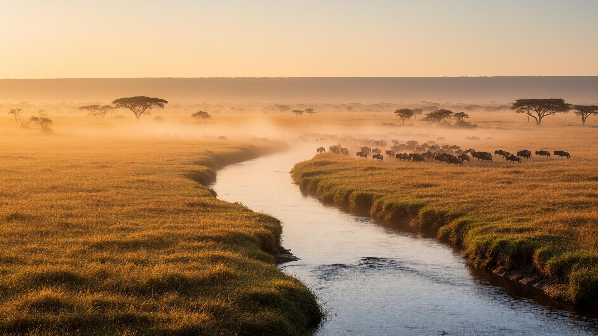 African port at golden hour