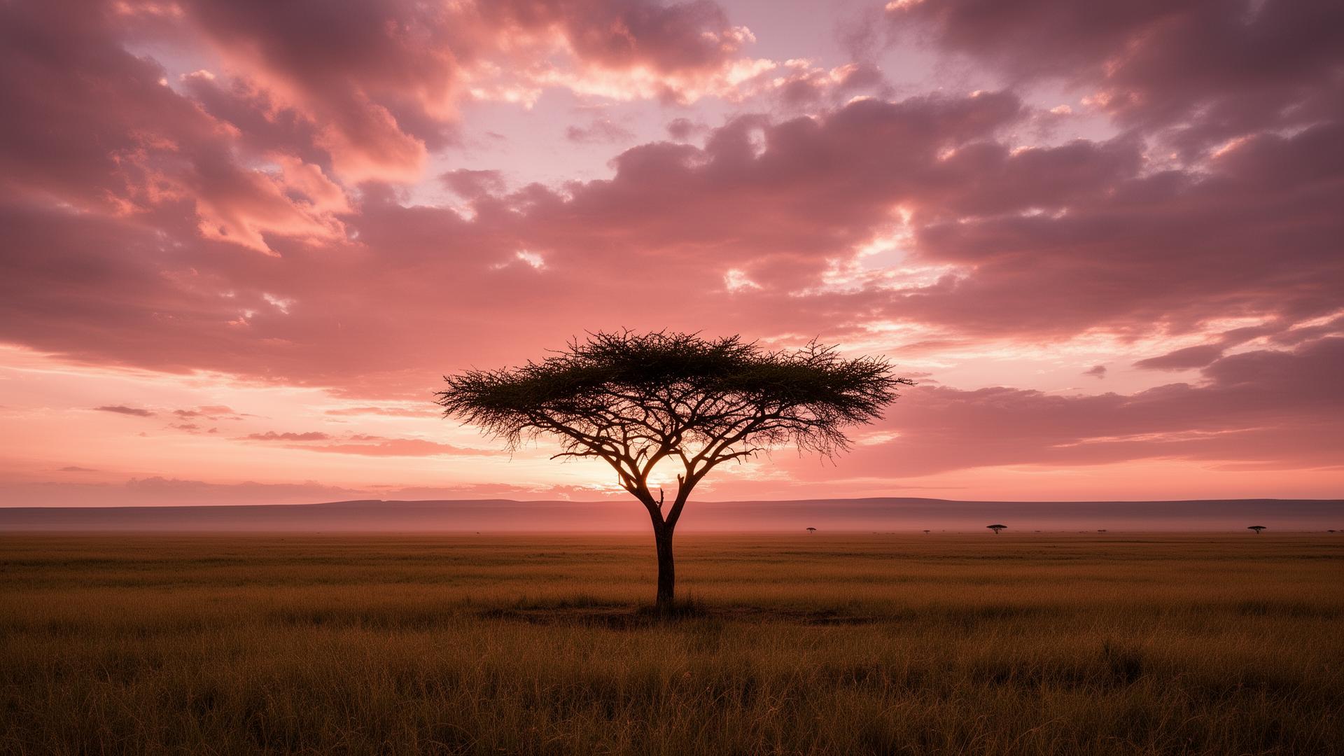 Sunrise over African harbor